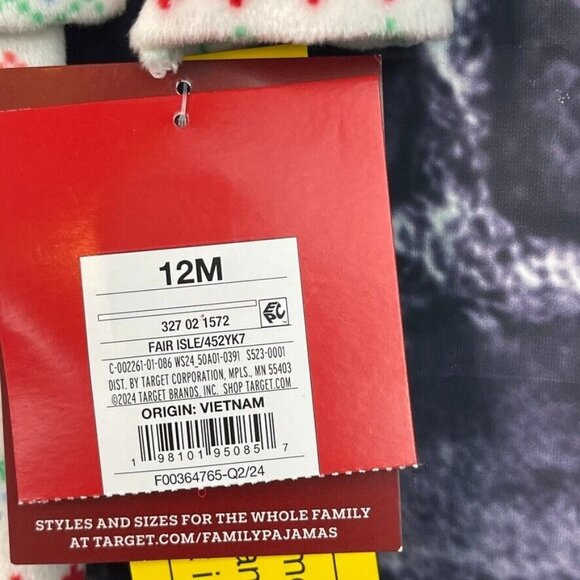 Wondershop 12 Month Geometric Pattern Flannel 2 Piece Pajama PJ - Picture 2 of 9